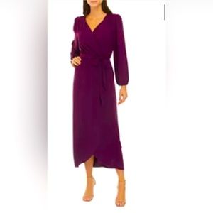 Long sleeve solid color midi dress. Perfect for holidays
